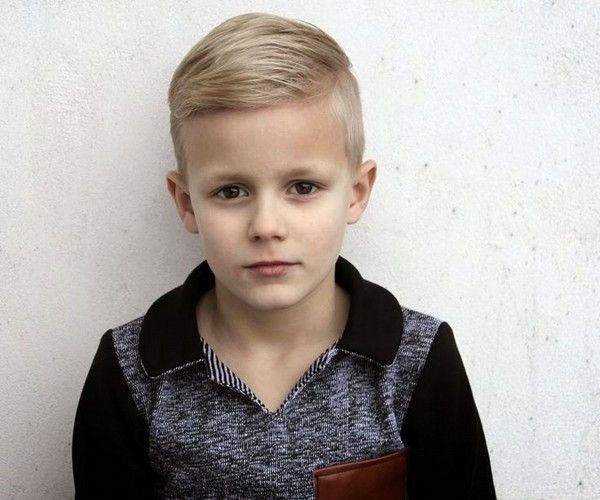 Business class little boy hair cutting