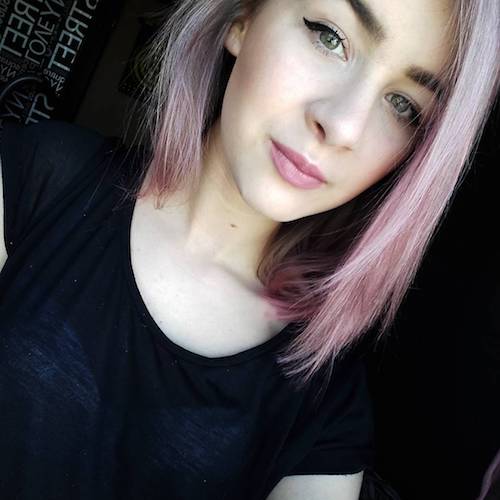 short straight dusty pink hair color