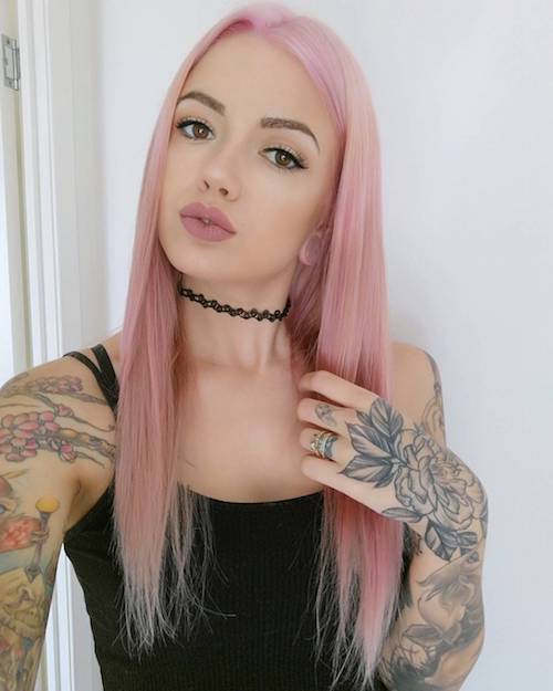 long pastel pink hair color