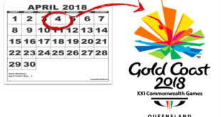 Commonwealth Games 2018 schedule