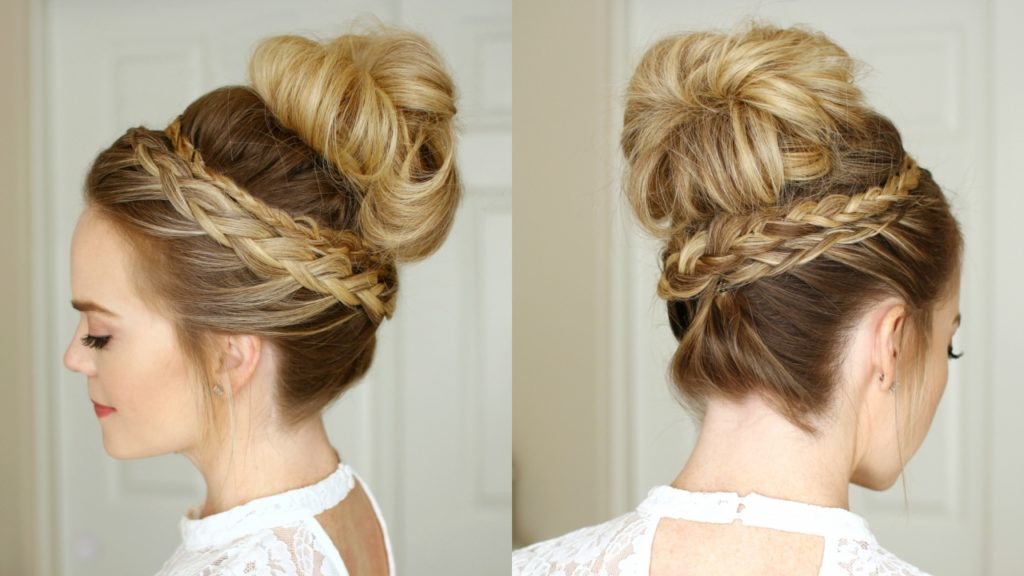 High-Bun-with-Braid